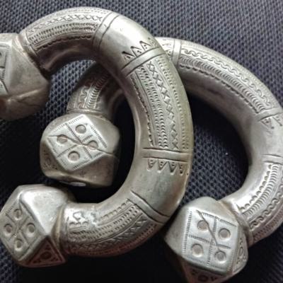   Set of silver anklets, Rashaida, Sudan.